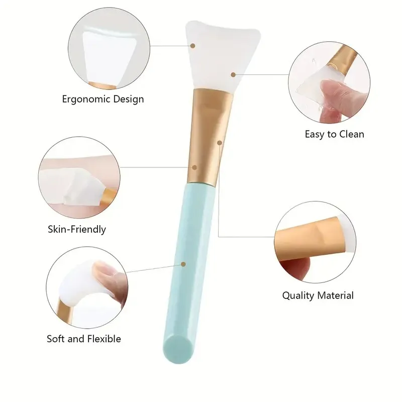 Professional Silicone Mask Brush Candy Color Facial Mud Soft Tip Applicator Making Tools Face Mask Glue Brush DIY Makeup Brush