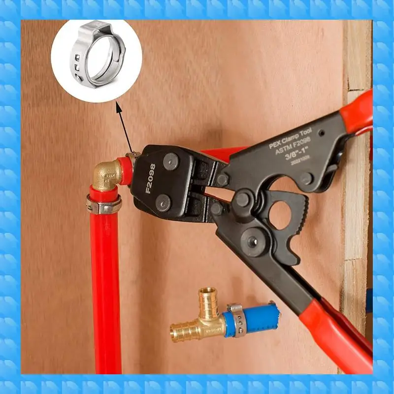 ETRT 200 PCS 1/2-Inch Pex Cinch Clamp Rings, High-Quality 304 Stainless Steel Pex Crimp Rings, Pex Pipe Fitting Clamp Rings