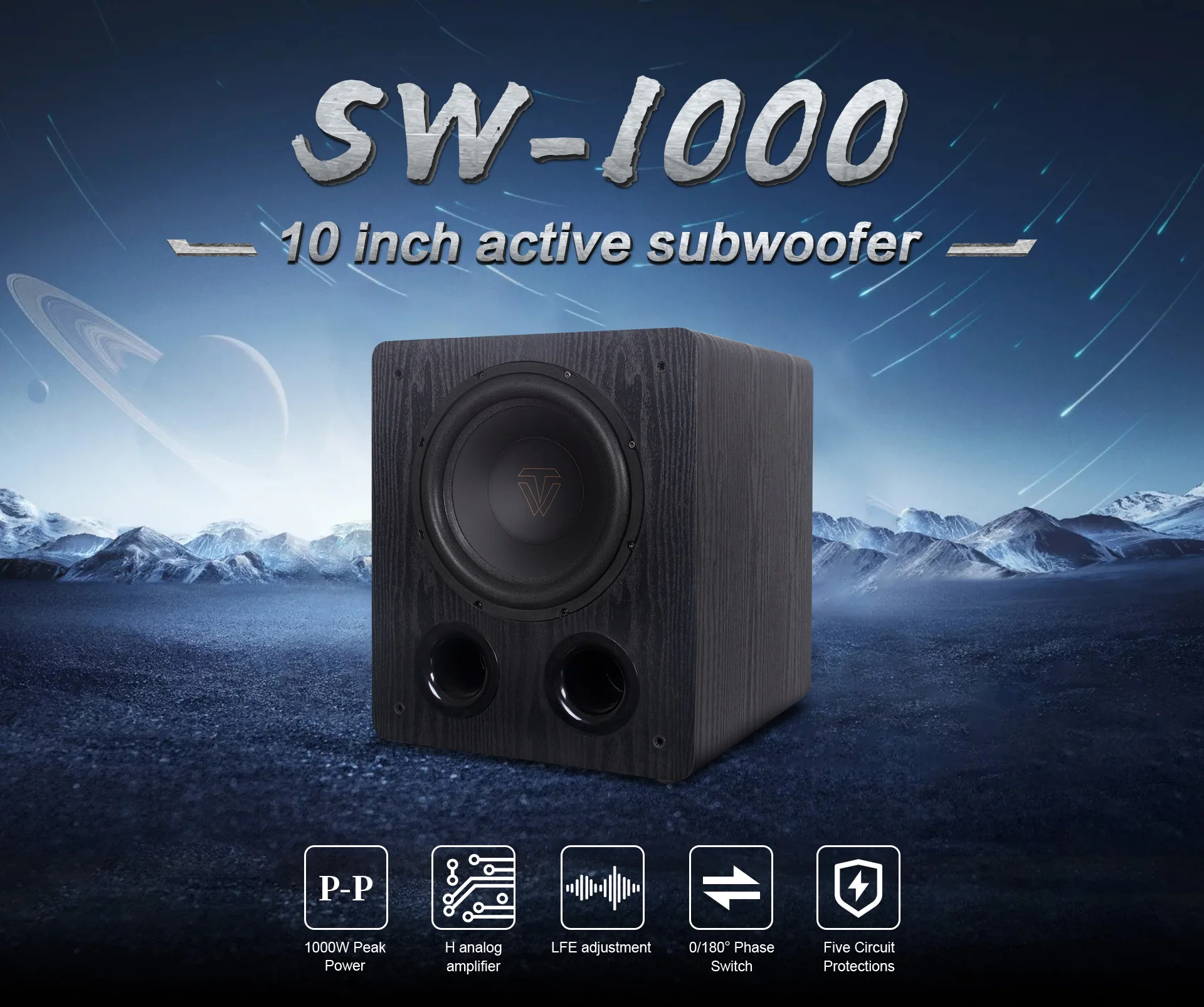 

SW-1000 10-дюймовый сабвуфер из бассвуда, высококачественный, мощный, с выходной мощностью 200 Вт, колонки и сабвуфер.