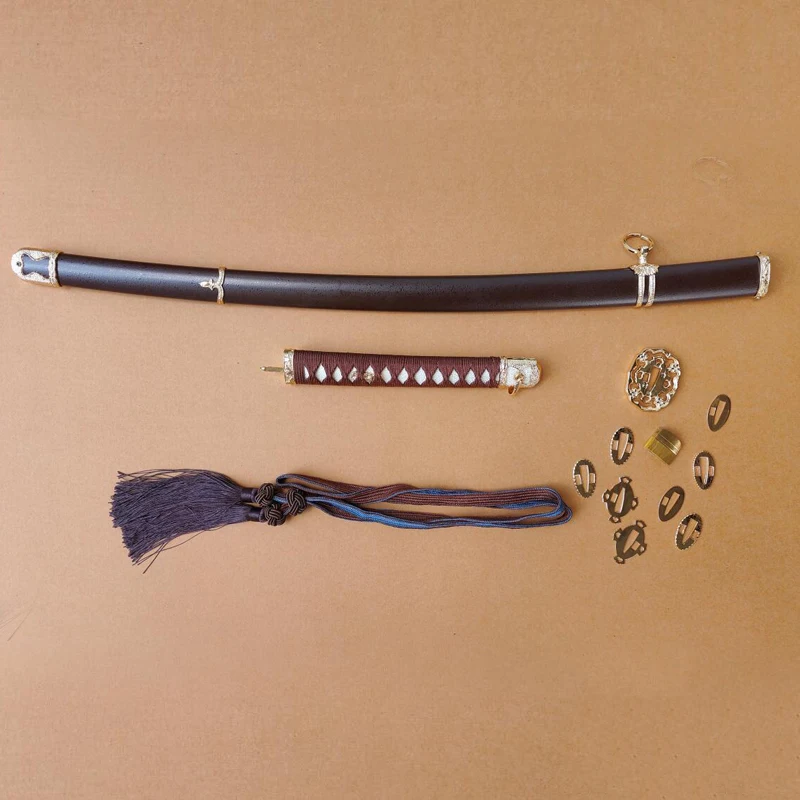 Sabre Military Officer Katana Sword, Metal Fittings, Brass Material, Plated Gold Supply, Saya Tsuba Whole Set Supply