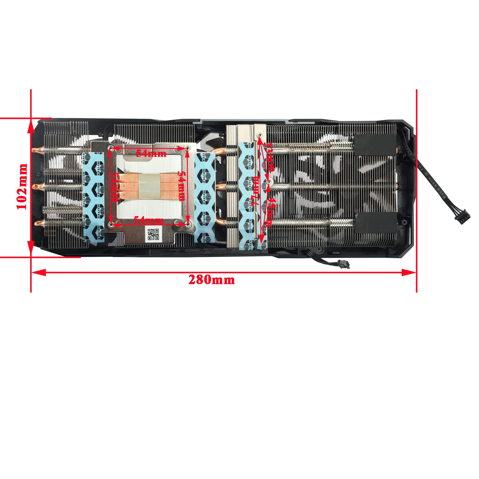 Радиатор для видеокарты Gigabyte RX 5700 RX 5600 XT, 78 мм