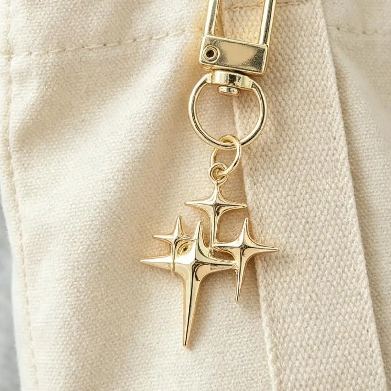 Customizable Alloy Keychain With Dreamy Moon And Stars Star Accessory