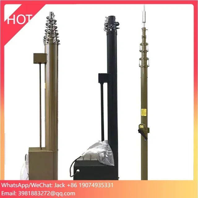 

30m Electric Mobile Telescopic Mast with Lightning Rod