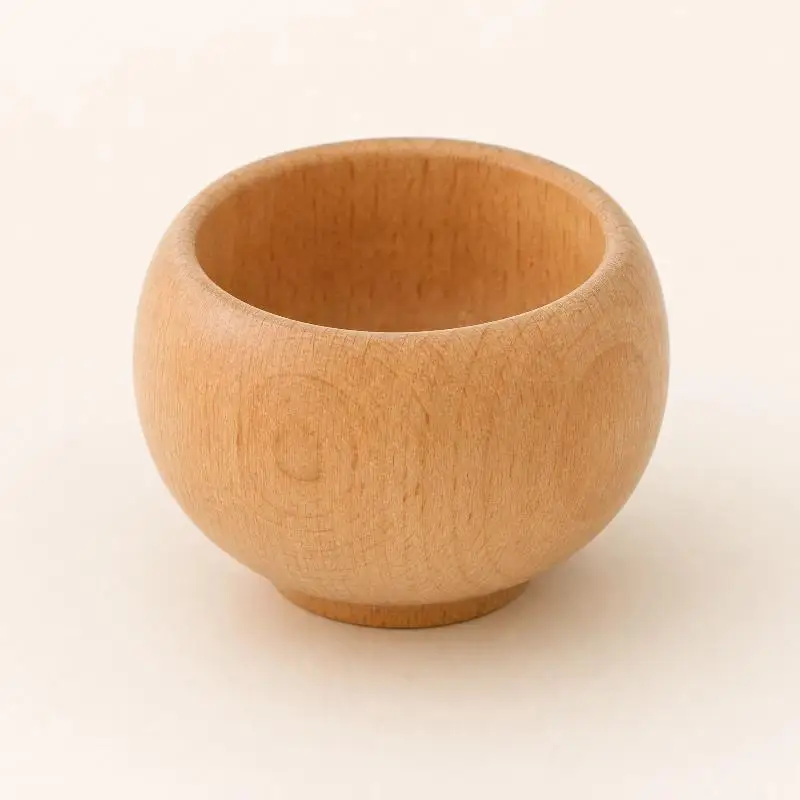 Mini Wooden Tea Bowl Wood Small Simulation Bowl Japanese Wood Needle Pin Cushion Base Holder Sewing Accessories DIY Craft Tool