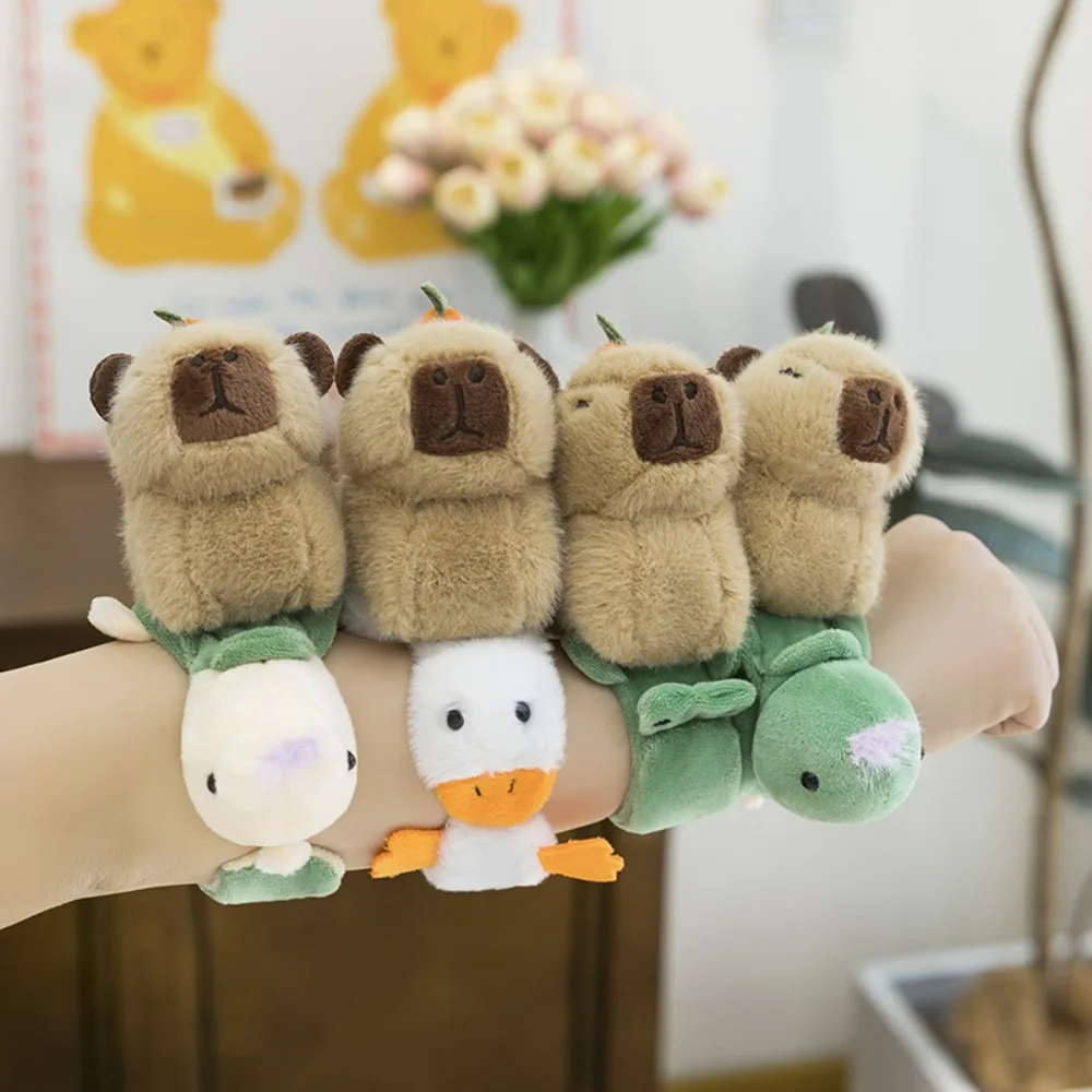 

Crocodile Capybara Plush Hand Ring Turtle Goose Capybara Slap Snap Doll Toy Cartoon Wrist Style Animal Plush Slap Bracelet