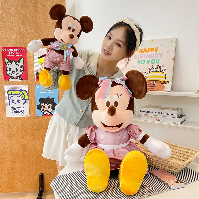 

40/70cm Disney Mickey Mouse Plush Toys Cute Stuffed Toys Cartoon Xmas Anime Plushie Minnie Doll Kid for Gifts Birthday Kawaii