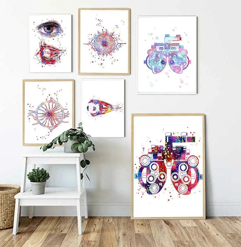 Trial Frame Optometrical Tools Art Optical Poster Prints Optometry Instrument Painting Eye Clinic Optician Doctor Office Decor