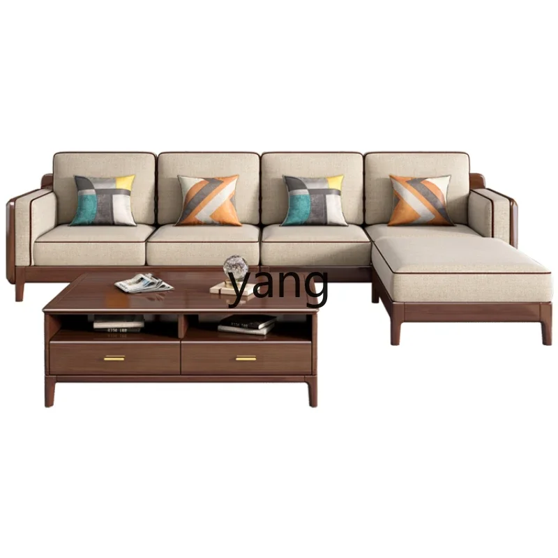 

CX solid wood new Chinese-style small apartment sofa modern simple living room corner furniture