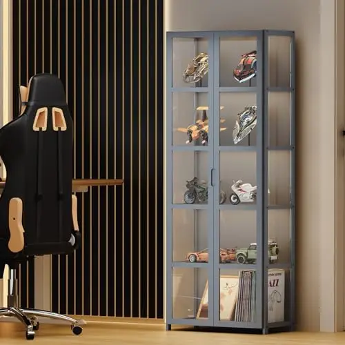 5 Tier Curio Display Cabinet with Acrylic Doors, 64