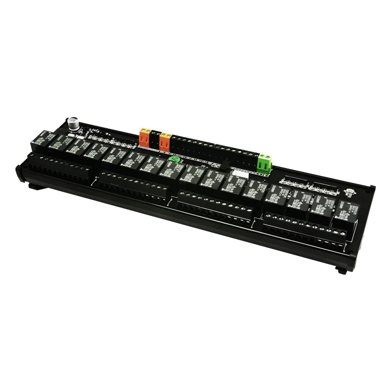 RS485 communication 16-channel 12VDC/24VDC input/output relay control module supports Modbus protocol DIN rail installation