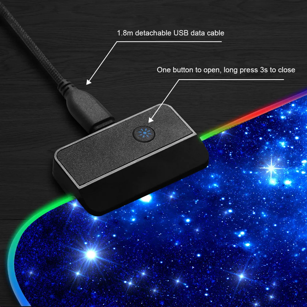 Vococal 90X40CM Lớn RGB Miếng Lót Chuột USB Có Dây LED Chơi Game Mousepad Chuột Cho Máy Tính Laptop Overwatch pubg Dota 2 Borderlands