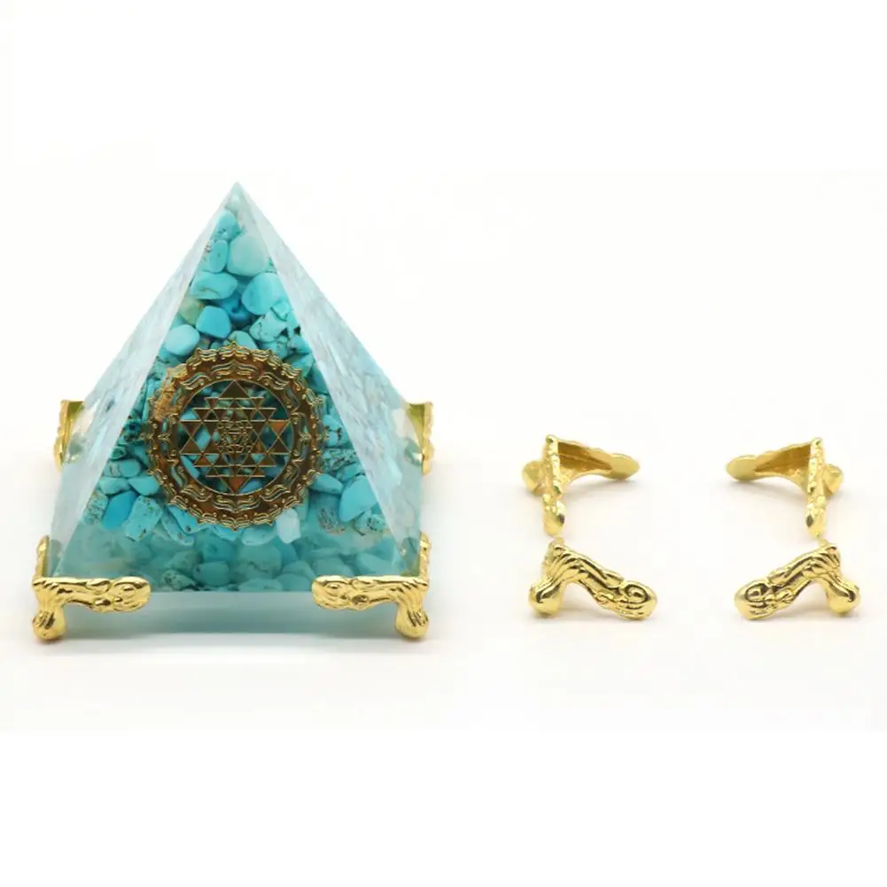 4Pcs Orgonite Pyramid Base Holder Stand Decorative Craft Art Stands Stand for Energy Generator Healing Crystal Pyramid