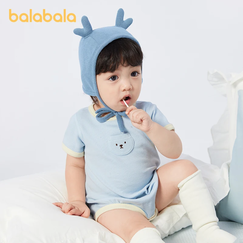 

Balabala Baby Rompers Newborn 2024 Summer New Onesies 0-1 Year Old Bodysuits Crawling Suits Two-Piece Fashionable Outfits