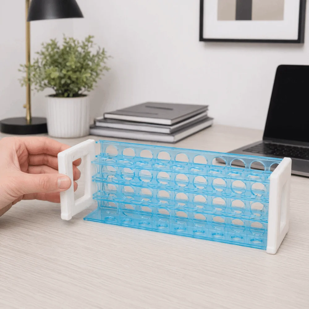 5pcs 40 Slots Roller Bottles Holder Acrylic Detachable Lipstick Display Holder Vertical Test Tube Rack For Spray Bottles