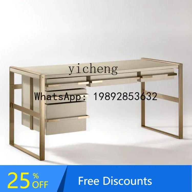 

AA Stainless Steel Plate Computer Desk Champagne Gold Writing Household Desk