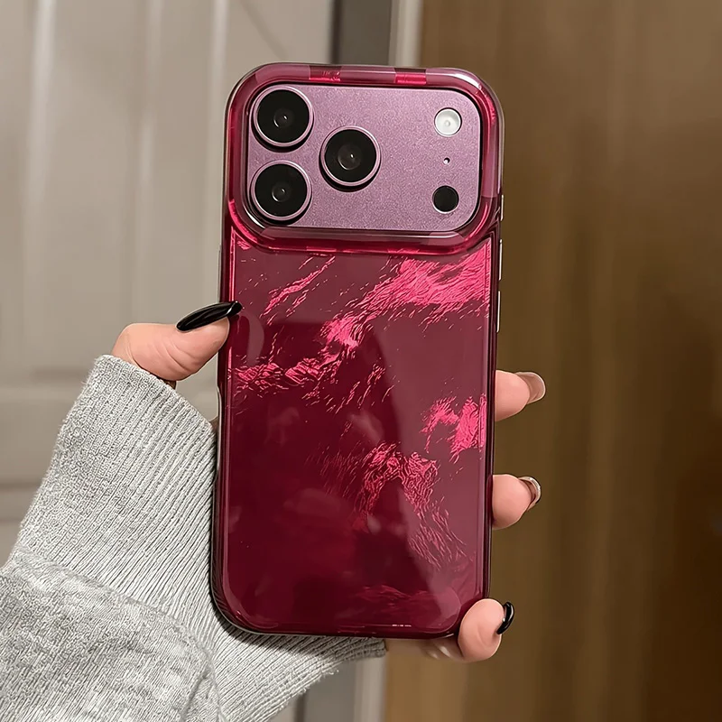 Capa de Telefone com Estampa Gradiente Vermelho Borgonha para iPhone 18 Pro Max 11 12 13 14 15 16 17 Pro 17 Air XS X XR 7 8 Plus Capa Macia