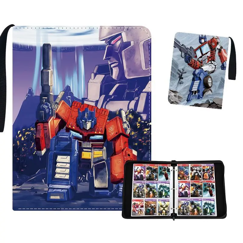 400 Buah/900 Buah Folder Buku Album Kartu Transformers 4/9 Slot Kartu Koleksi Ritsleting Saku Ganda Tempat Pengikat Kartu Ritsleting