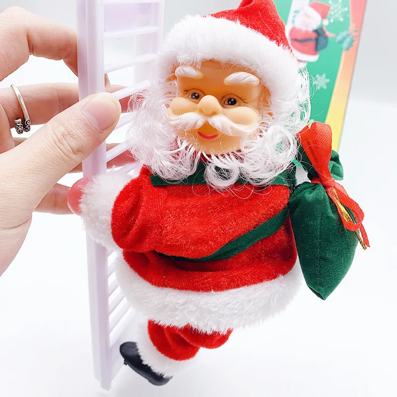 Popular electric bead climbing Santa can sing single and double ladders Santa can climb the chimney Santa can cross the border