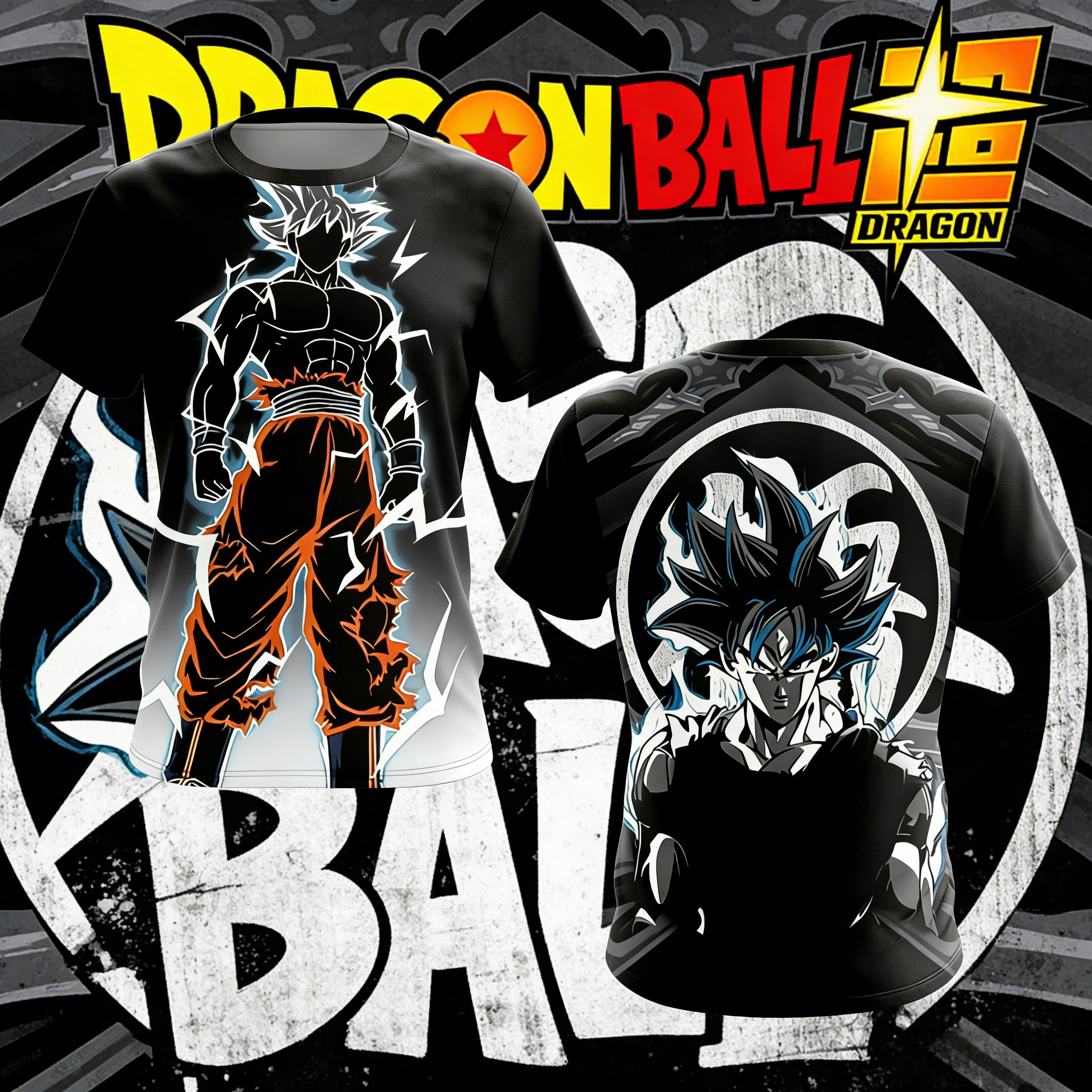 2026Summer Dragon Ball Super Retro Quick Dry T-Shirt Goku Ultra Instinct Print Oversized Sports Unisex Top Training  Adults Kids