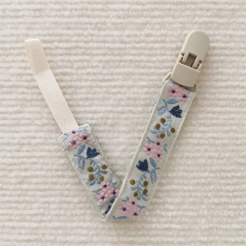 Ethnic Style Baby Cloth Pacifier Chain Floral Teether Straps Soother Holder Adjustable Dummy Clips Nipple Holder Clips Baby