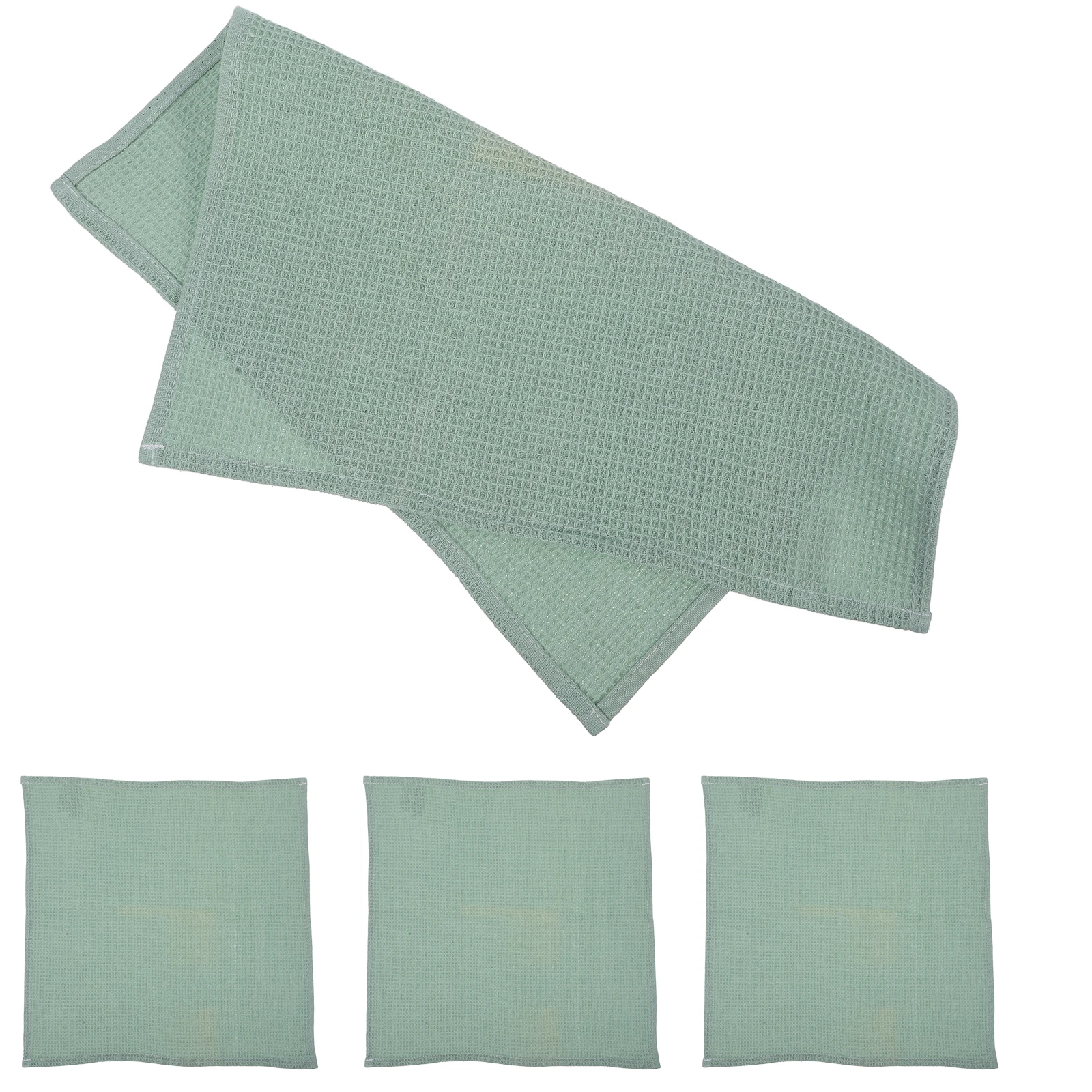 

4pcs Green Dish Towels Kitchen Washcloths Super Absorbent Cleaning Rags Convenient Dishcloth Tea Towels Non Scratch Cloth