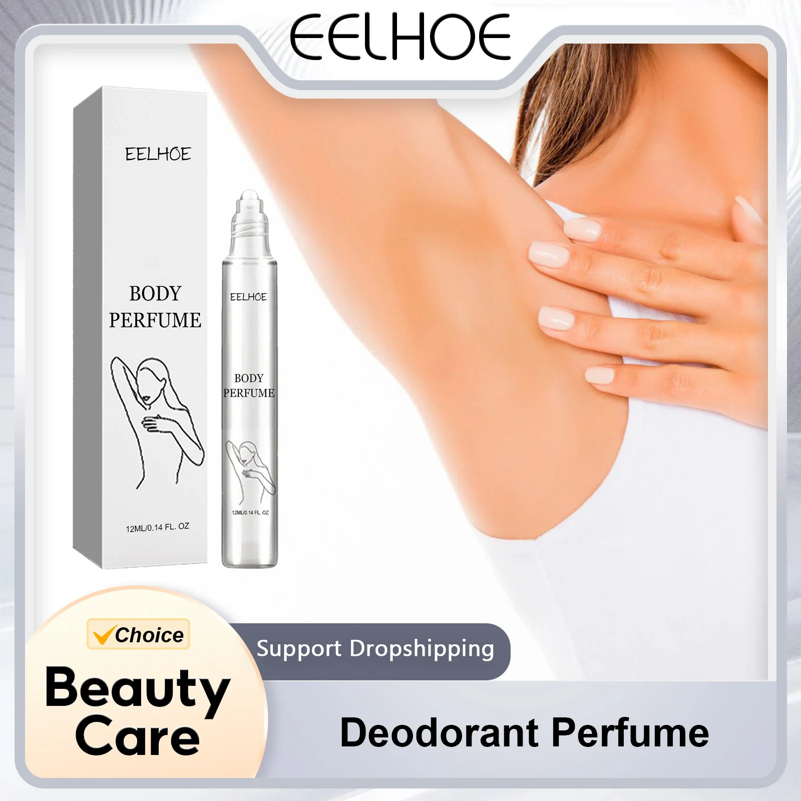 EELHOE Deodorant Perfume Roller Ball Body Odor Underarm Sweat Deodorant Refresher Antiperspirant Pheromone Portable Perfume 12ml