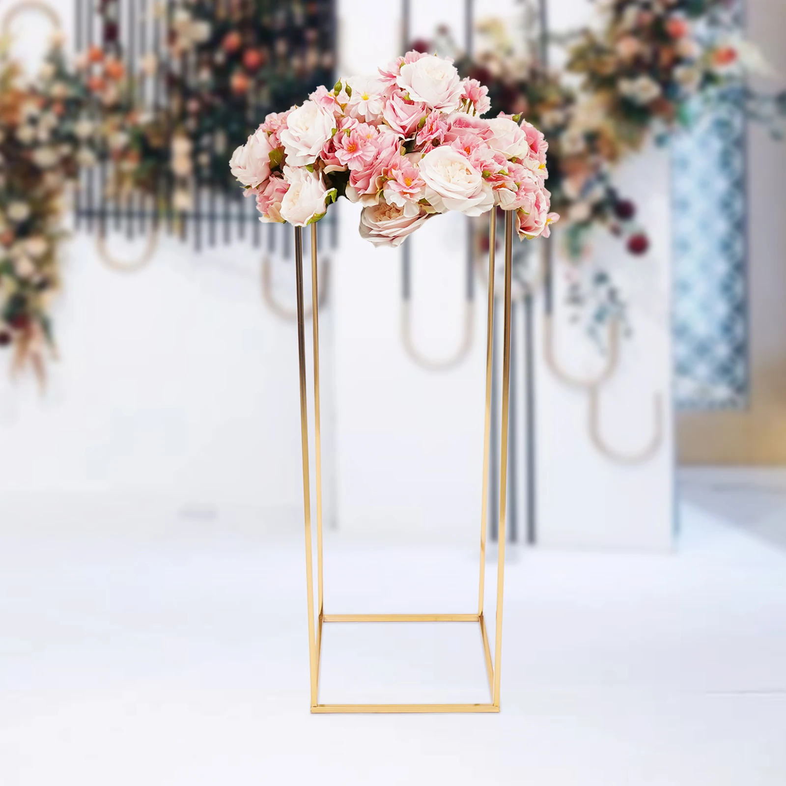 Wedding Flower Stand Metal Gold Vase Column Stand For Wedding Party Table Decoration Arrangement