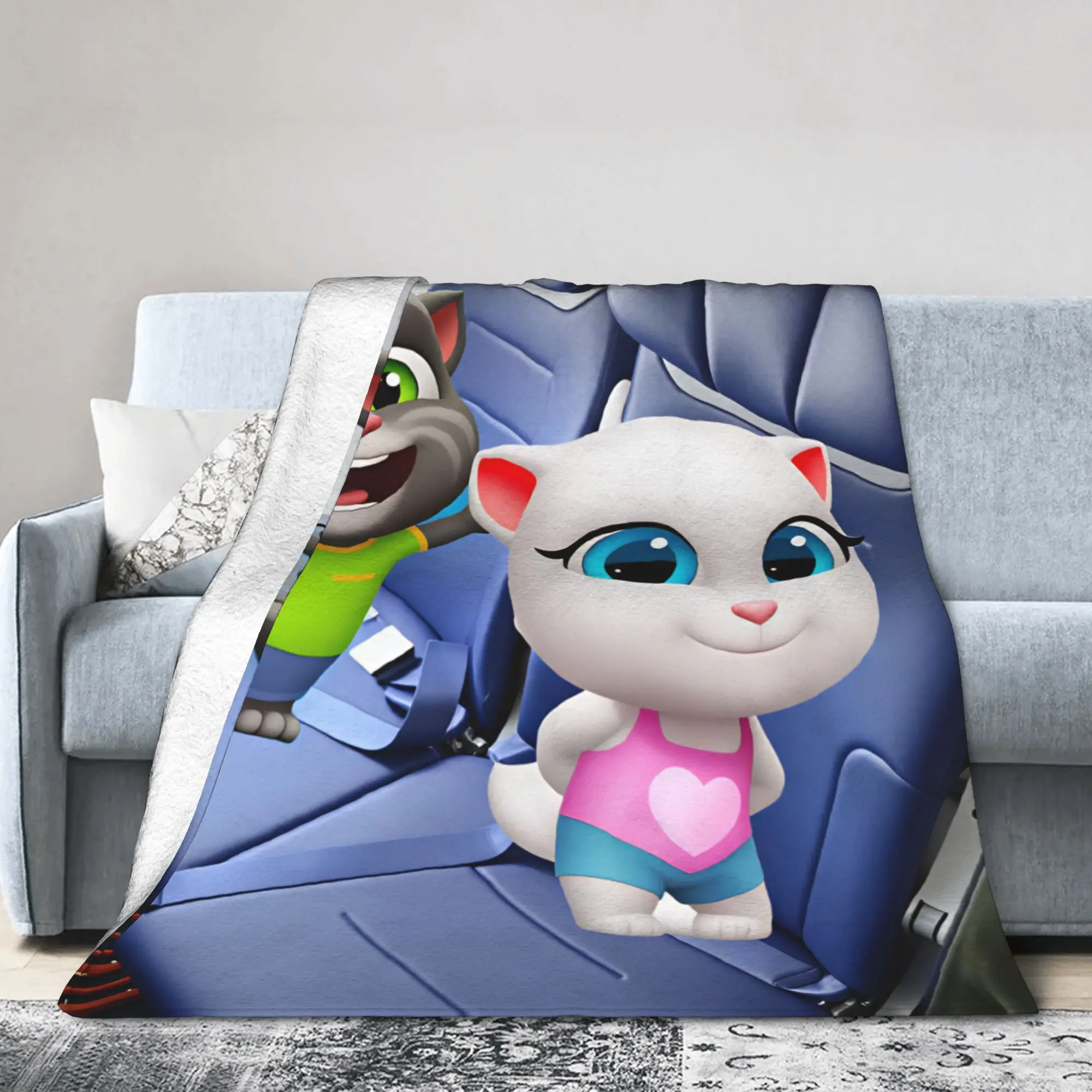 T-Talking T-Tom And F-Friends   Warm Blanket  Girls Boys Plush Throw Blanket Novelty Bedroom Flannel Bedspread Sofa Bed Cover