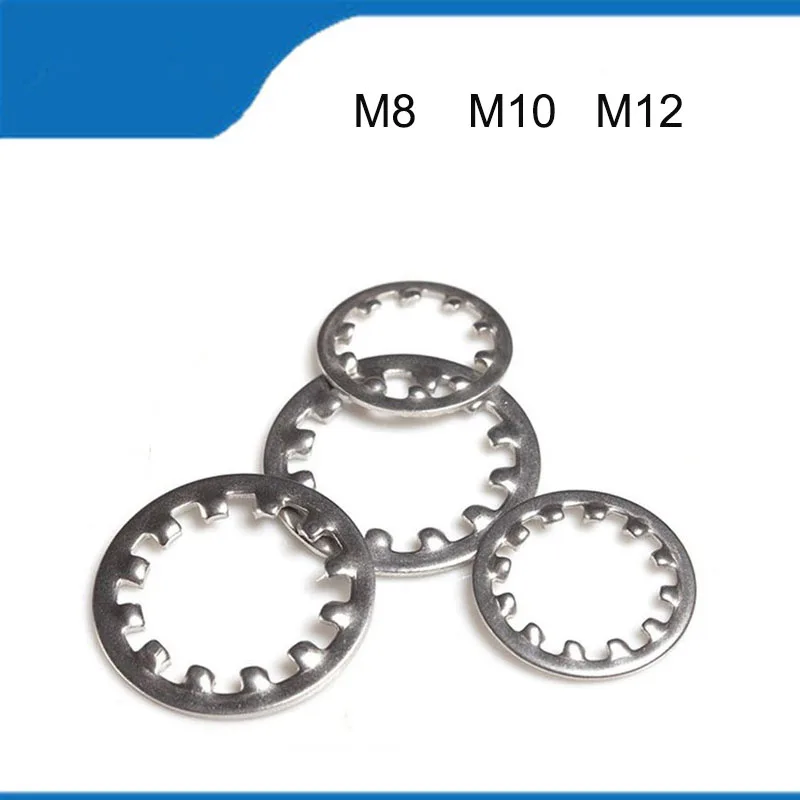 

High Quality 304 Stainless Steel Internal Tooth M8 M10 M12 30/50/100PCS Anti-skid Gasket Chrysanthemum Meson Anti-skid Washer