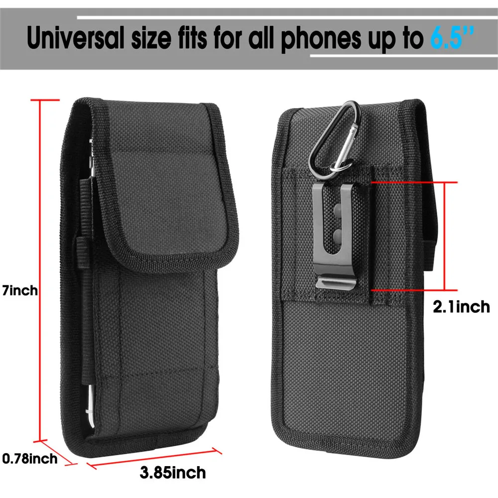 Universal 4,5-6,3 Zoll Handy-Tasche Holster für iPhone Samsung Xiaomi Oneplus Gürtel clip Oxford Ledertasche Hüft tasche