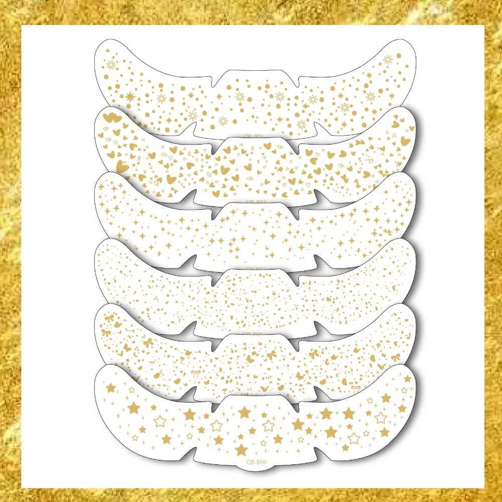 6pcs Glitter Fake Freckles Tattoo Stickers Waterproof Long Lasting Makeup Patches Sparkle Convenient Face Makeup
