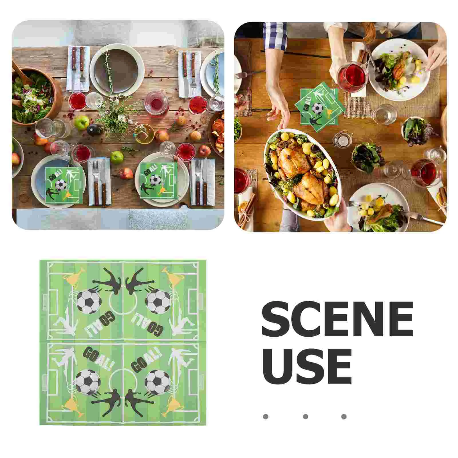 Servilletas con estampado de fútbol para fiestas, mesa de comedor, suministros para fiesta de cumpleaños, decoraciones, cena de papel, 20 Uds.