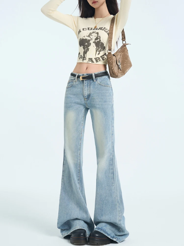 

Women's Blue Flare Pants Y2k Retro Emo 2000s Streetwear Fashion Trousers Harajuku Wide Yoga Pants 90s Aesthetic Clothes