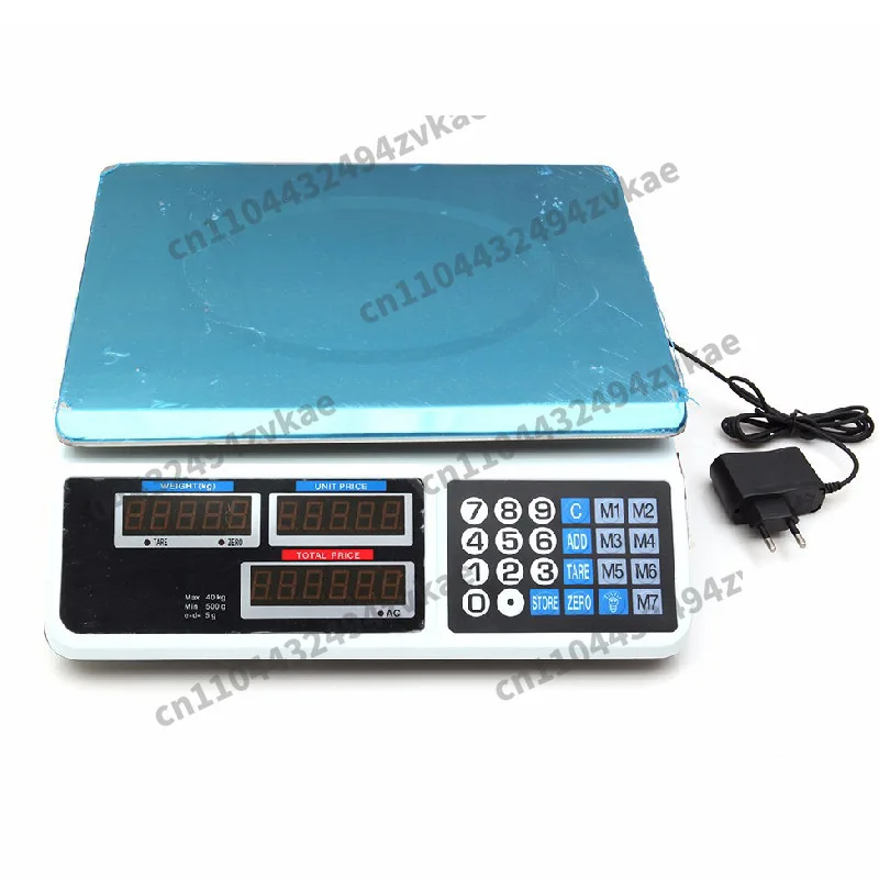 Commercial 30kg Fruit Vegetable Scale, English Version Price Calculating Weighing Scale for Supermarket