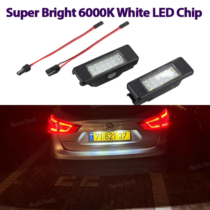 2pcs LED License Number Plate Light Lamp Car Lamp For Nissan Primera P12 Teana Pathfinder Qashqai X-Trail Juke March Rogue Sport