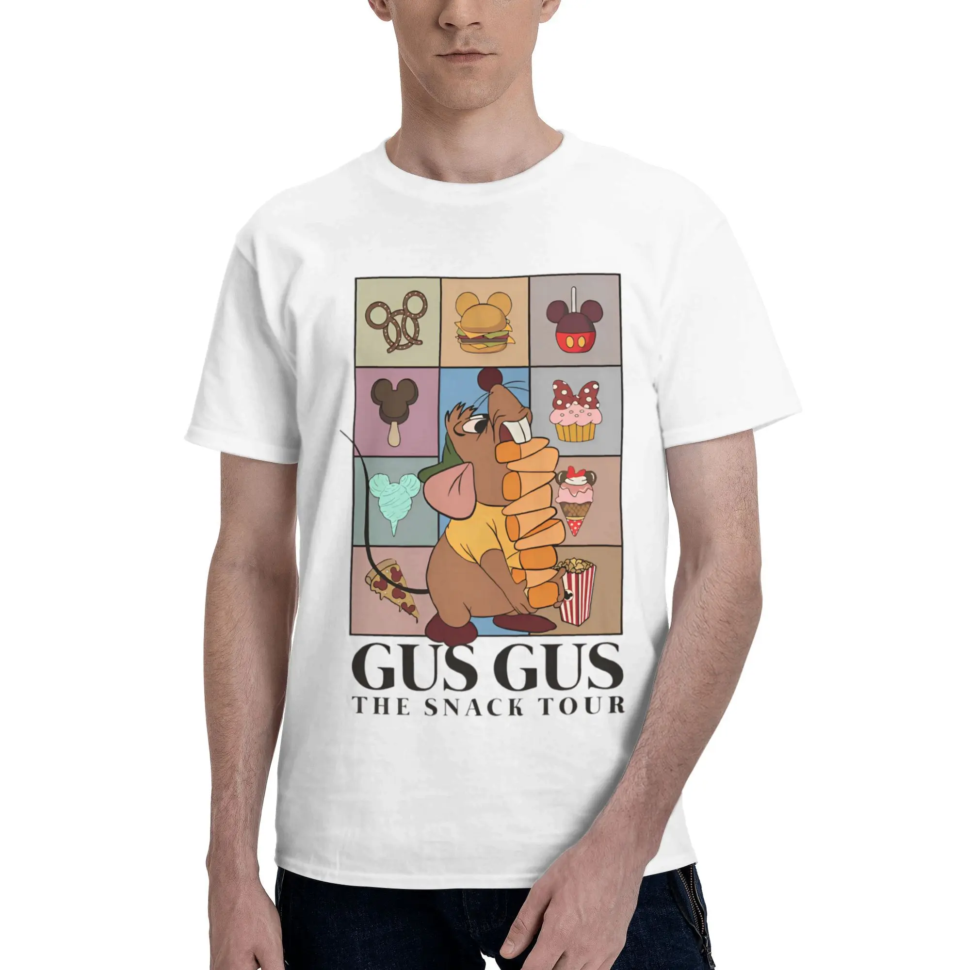 

Мужская и женская футболка с принтом Gus Gus The Snack Tour, футболки из чистого хлопка, одежда