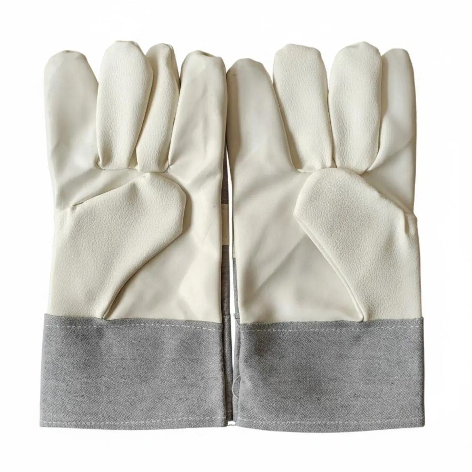 Professional Welding Gloves Faux Leather Canvas Construction Gloves for Grinding Metal Fabrication Heat Proof Hand Protection