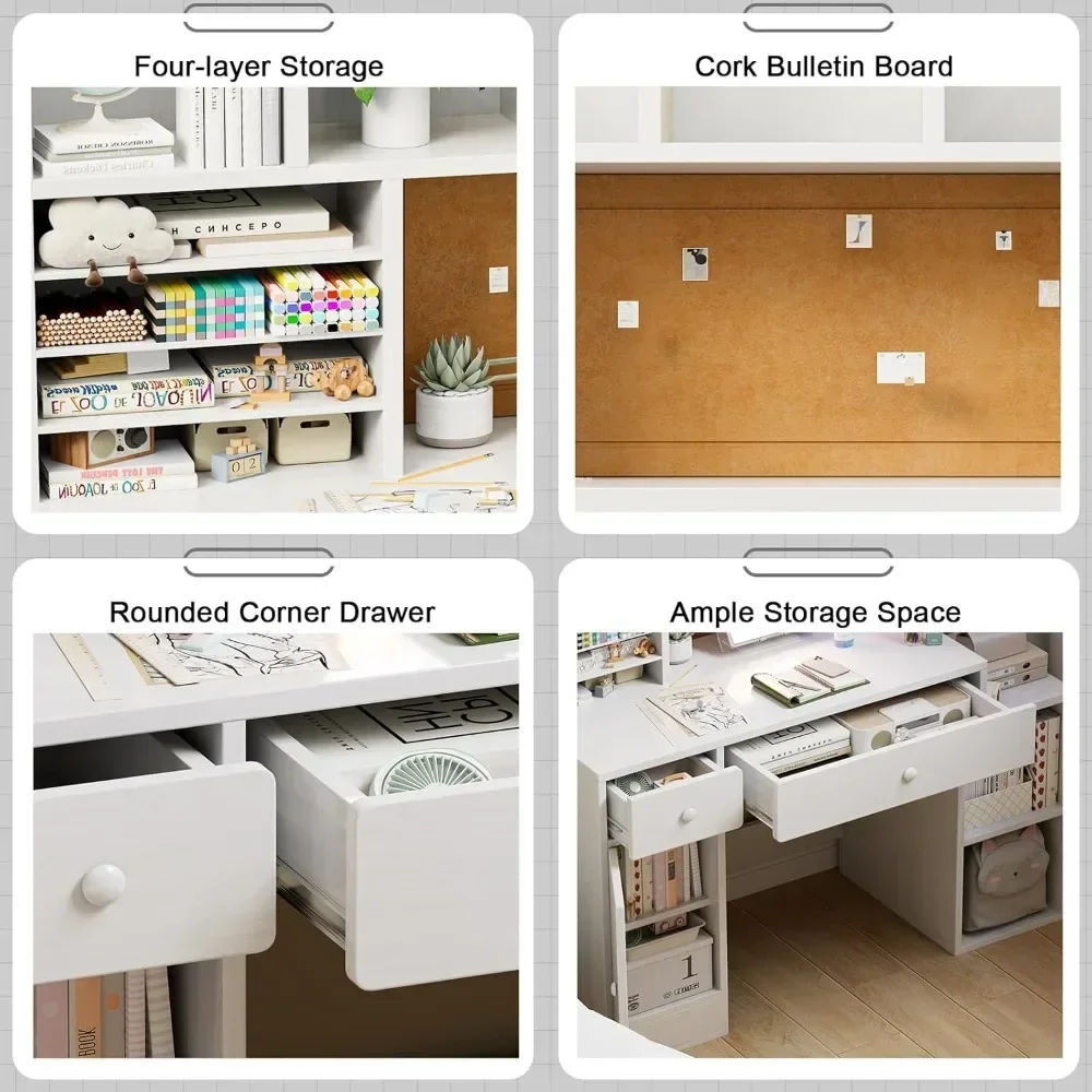 

Хит продаж: Детский учебный стол и стул с ящиками, шкафами для хранения и полками — прочная деревянная мебель для девичьей спальни