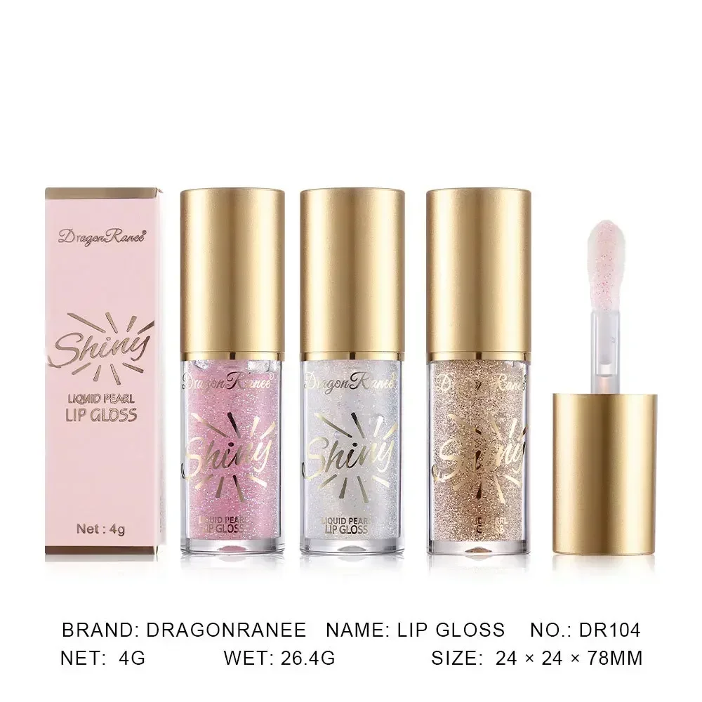 New 3 Color Lip Gloss Shining Pearl Luster Moisturizing Waterproof Long-lasting Repair Lip Fashion Design Popular Lip Gloss 4ml
