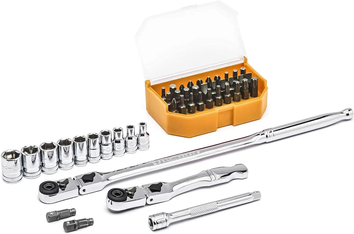 

45-Piece 1/4" Drive 6-Point Standard Slim Head Mechanics Tool Set, Metric