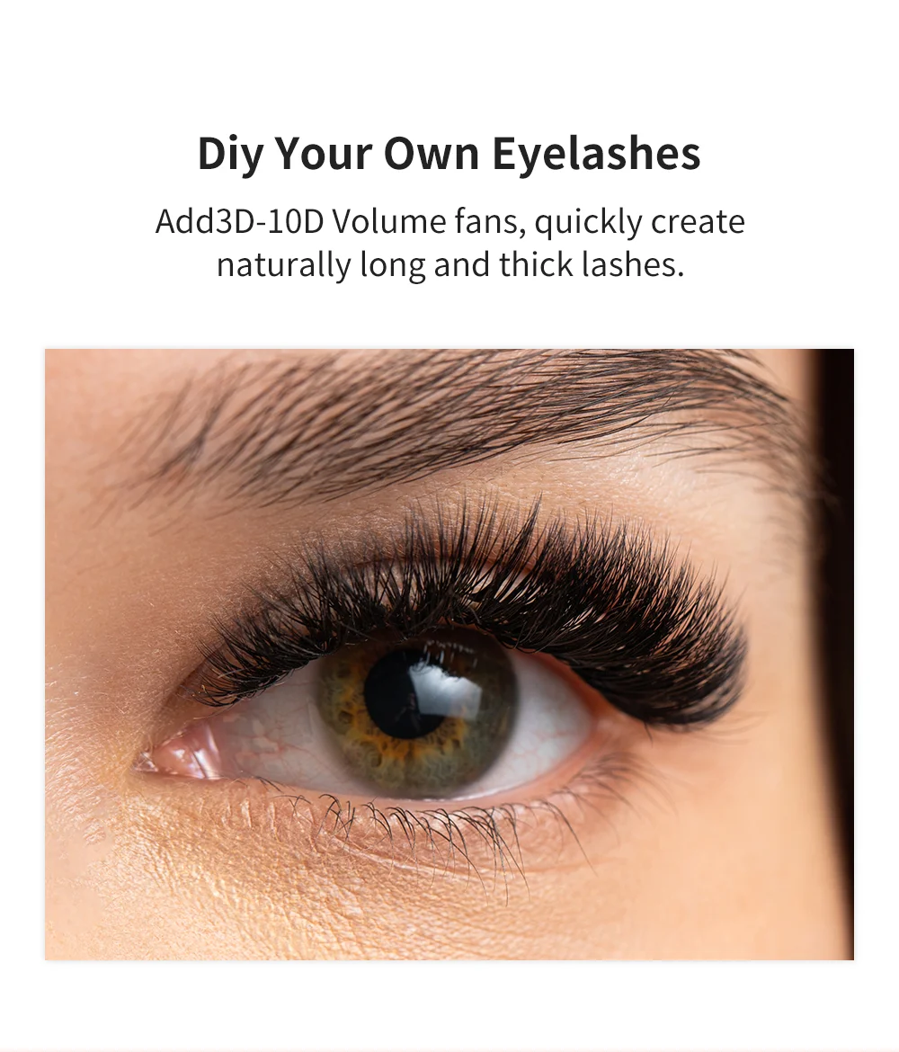NATUHANA 3D 4D 5D 6D 8D 10D Falsche Wimpern mit kurzem Stiel, vorgefertigte russische Volumenfächer, Cilios-Wimpernverlängerungen für Make-up – Detail 8