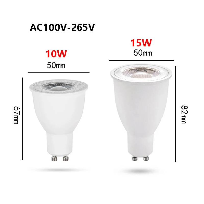 4PCS 110V 220V GU10 LED Bulb LED Spot Light Aluminum 10W 15W Replace 100w 120W 150W Halogen Lamp 3000K Natural White 4000K 6000K