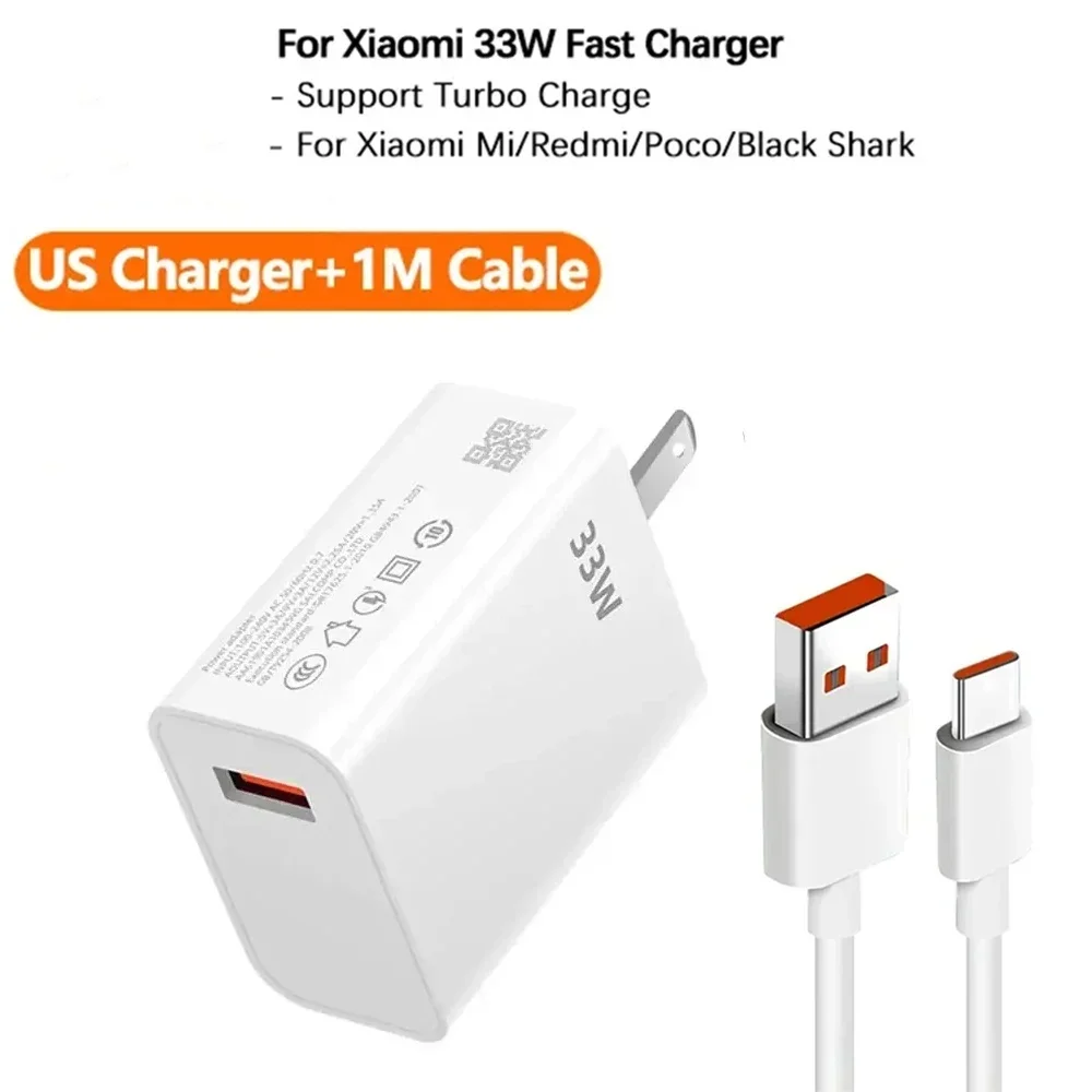 33W chargeur rapide d'origine QC 3.0 USB TypeC câble 6A Charge rapide Turbo Charge adaptateur de chargeur de téléphone portable pour Samsung 2025