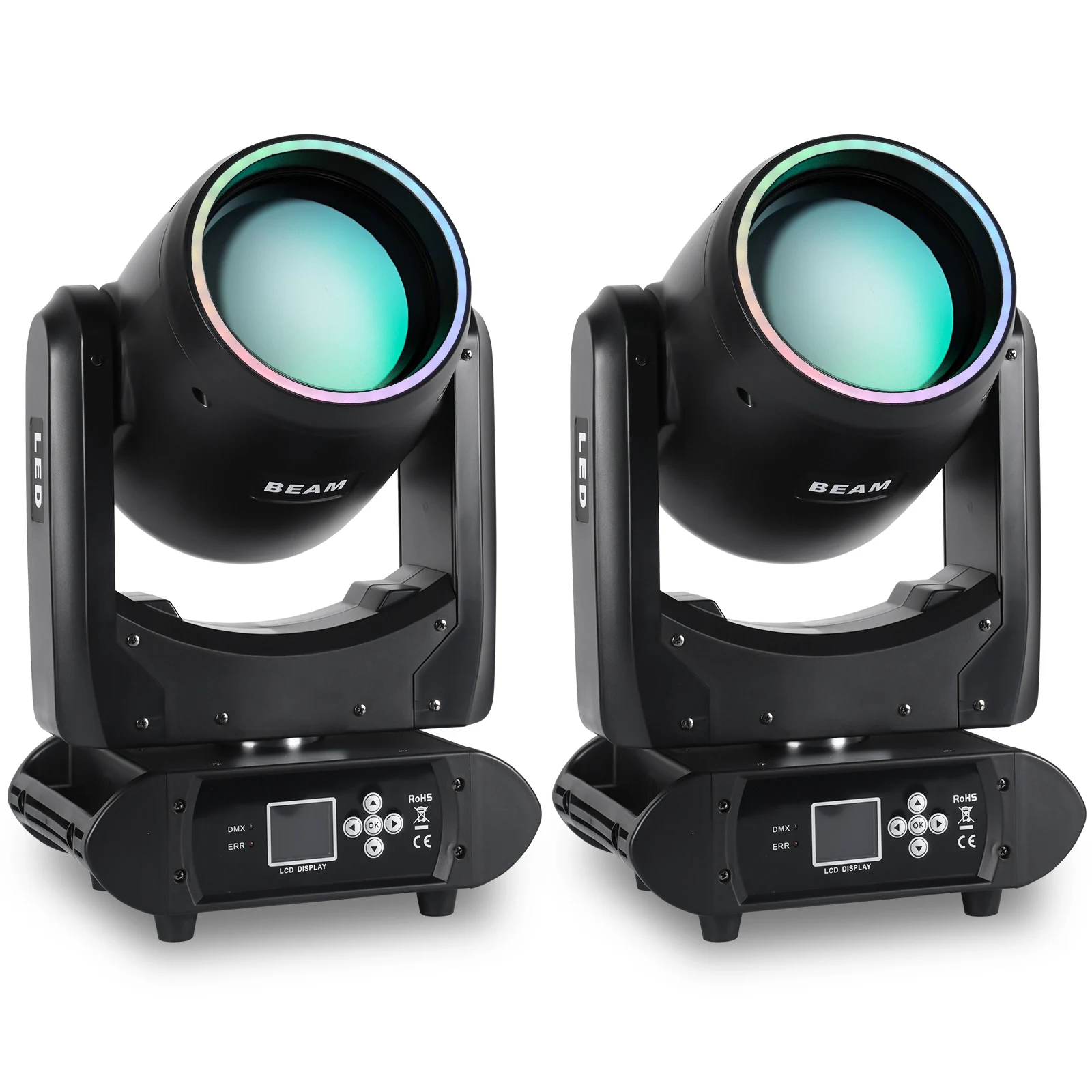 

Yiflamefly 2Pcs 300W LCD Moving Head Light Stage Light DMX512 17CH Control Channel for Disco Dance Hall Party Bar Performance