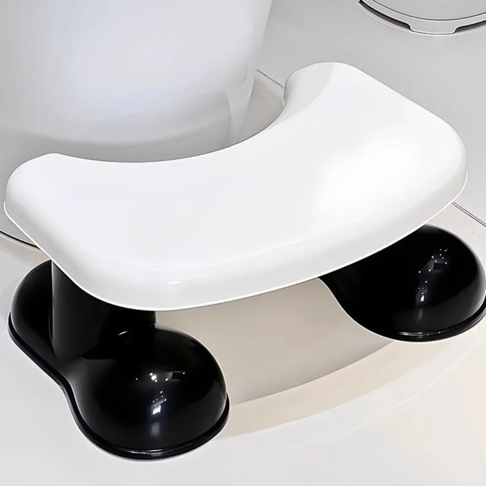 Comfortable Sturdy Toilet Stool Plastic Ergonomic Anti-Slip Seat Stool Thicken Portable Poop Stool Bathroom