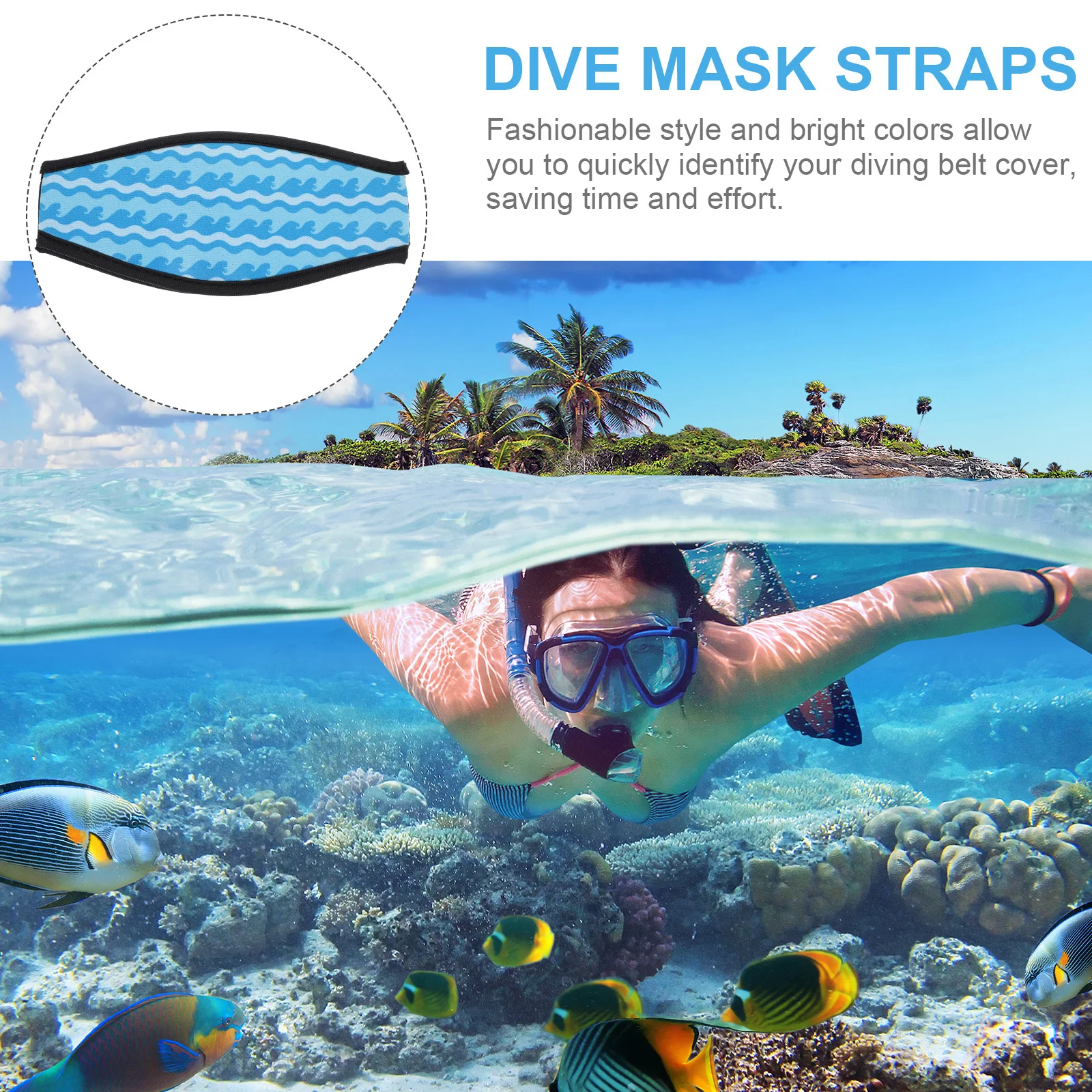 

Double-Layer Strap Cover Neoprene Stretch Strap Sleeve for Hair Protection Comfortable Dive Equipment Diving Headband