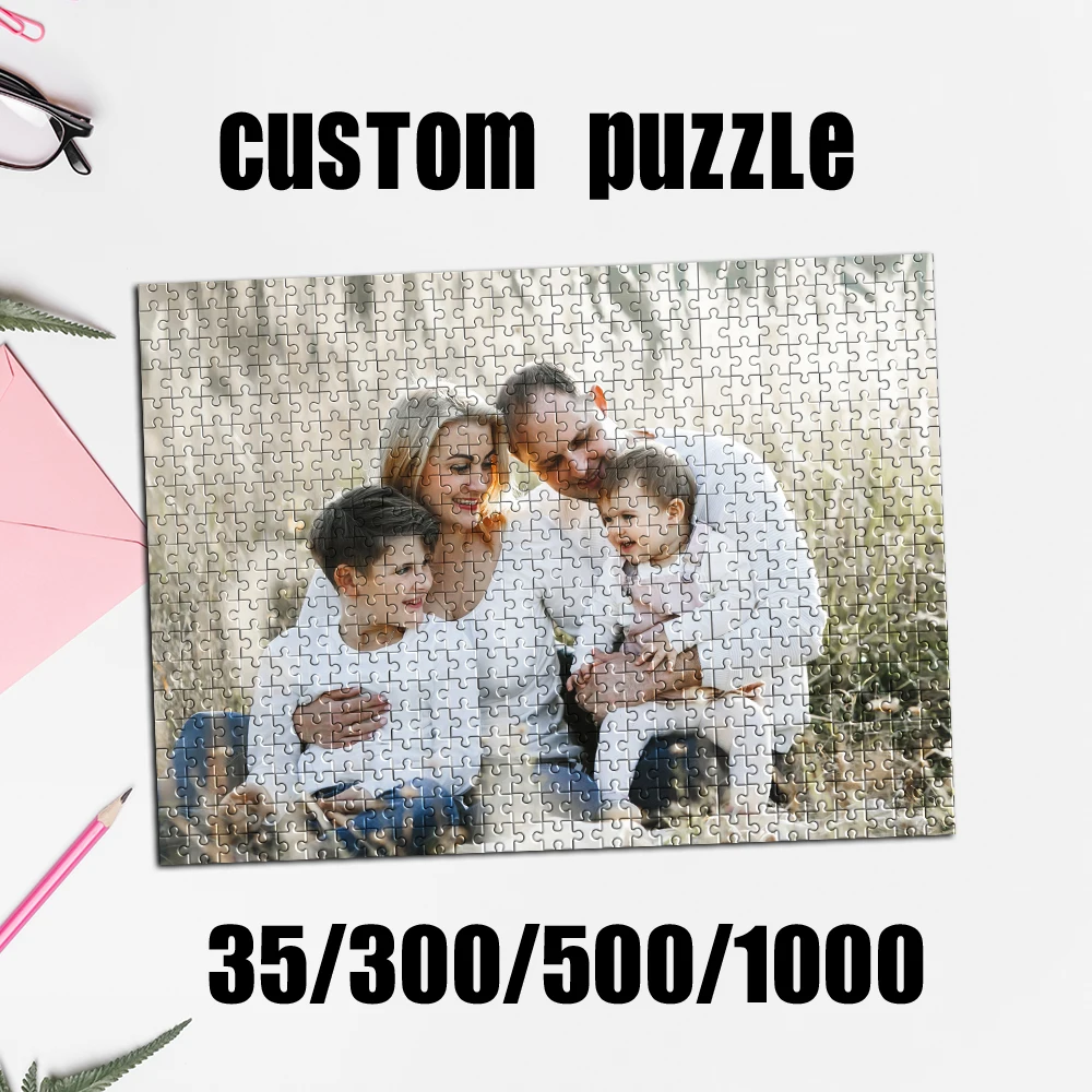 35/300/500/1000pcs Personalized Custom Photo Puzzle family photo Parent-Child Interactive Diy Assemble Game Toy