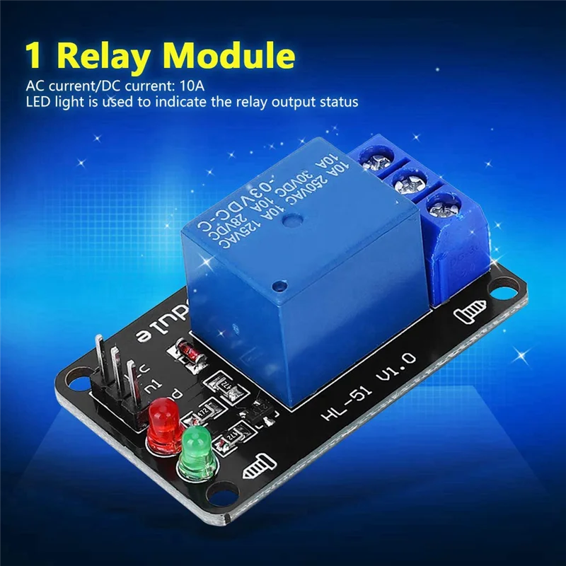 Módulo de driver de relé de 1 via com microcontrolador indicador LED compatível com módulo de placa de controle PLC MCU 12V