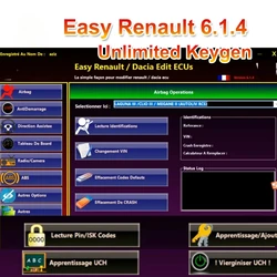 Easy Renault 6.14 Software for Renault ECU Programmer Clear Crash Airbag Card Keys UCH Cleaner WORK with OBDLink Renolink
