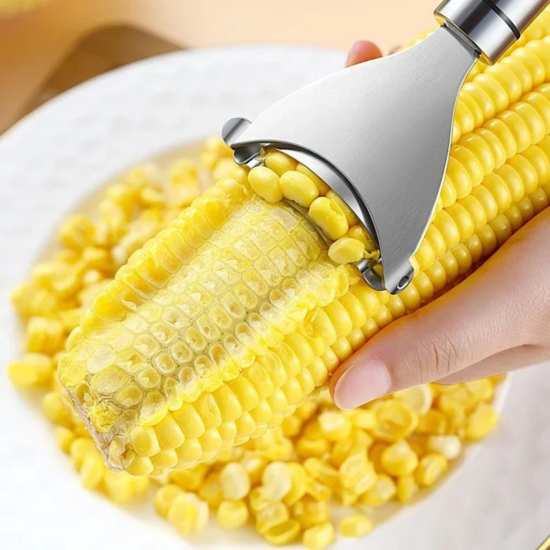 Stainless Steel Corn Stripper Fast Corn Peeler Handle Convenient Corn Stripper Thresher Vegetable Chopper Cutter Kitchen Gadgets